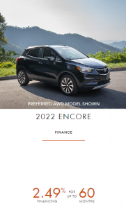 2022 Buick Encore Special Finance Offers Jack Carter Northstar GM Creston BC British Columbia $750 Costco Member Bonus